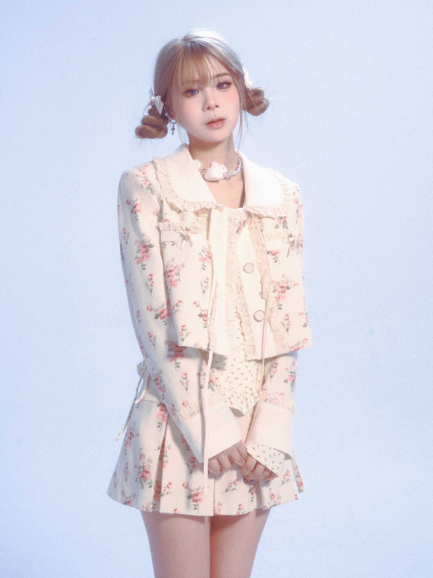 Doll Collar Lace Floral Jacket