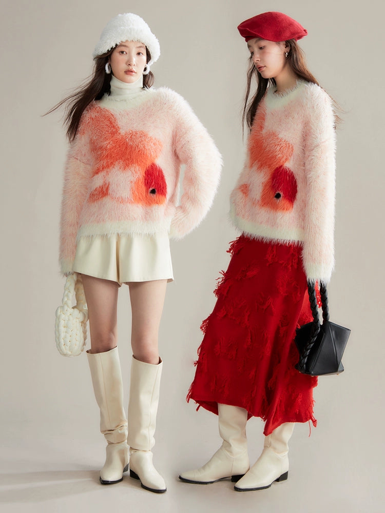 Goldfish Imitation Fur Loose Sweater