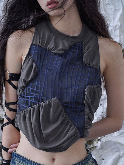 Gilet de couture plissé en maille