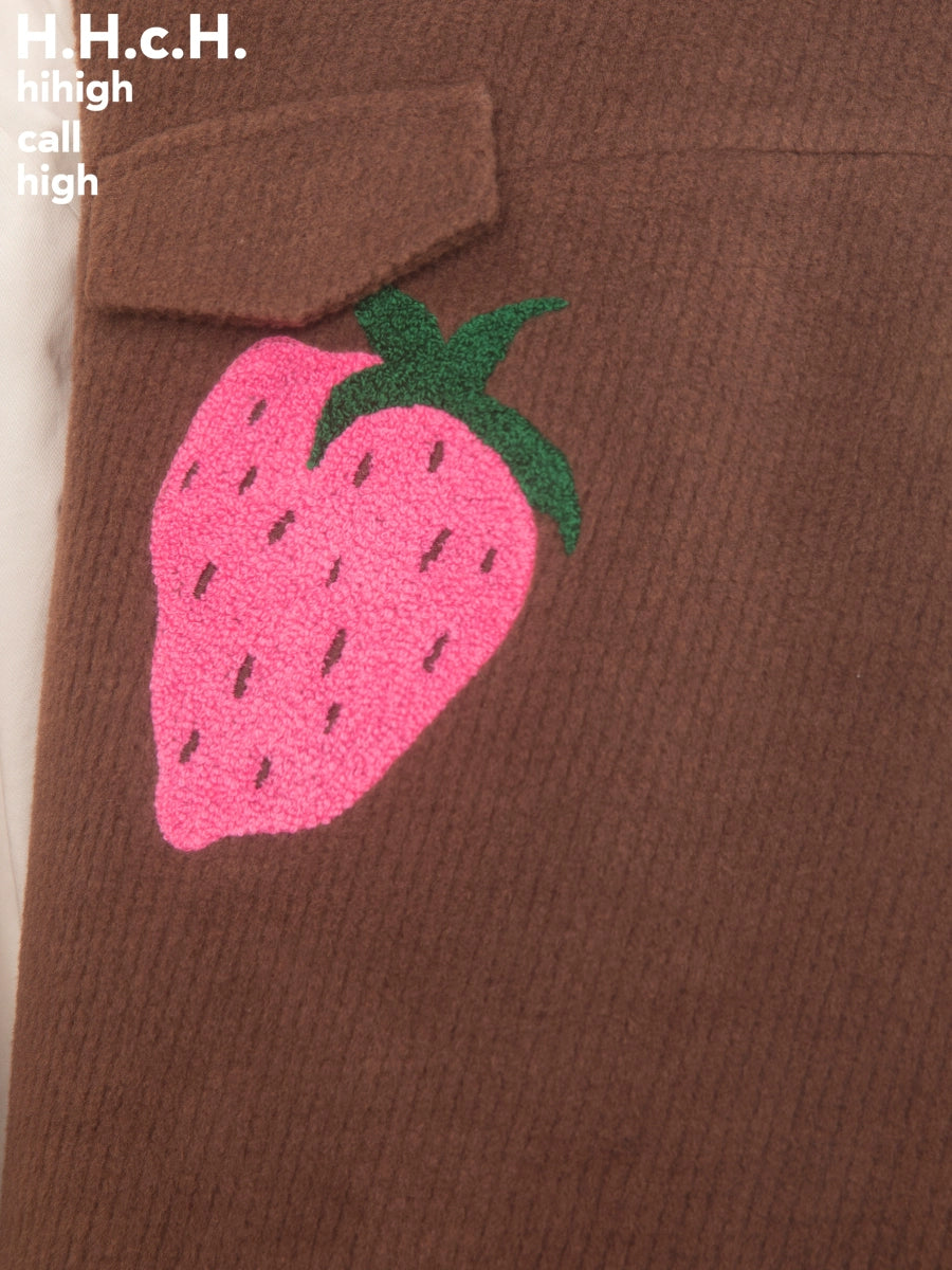 Retro Strawberry Sticked Sleeveress Ein Stück