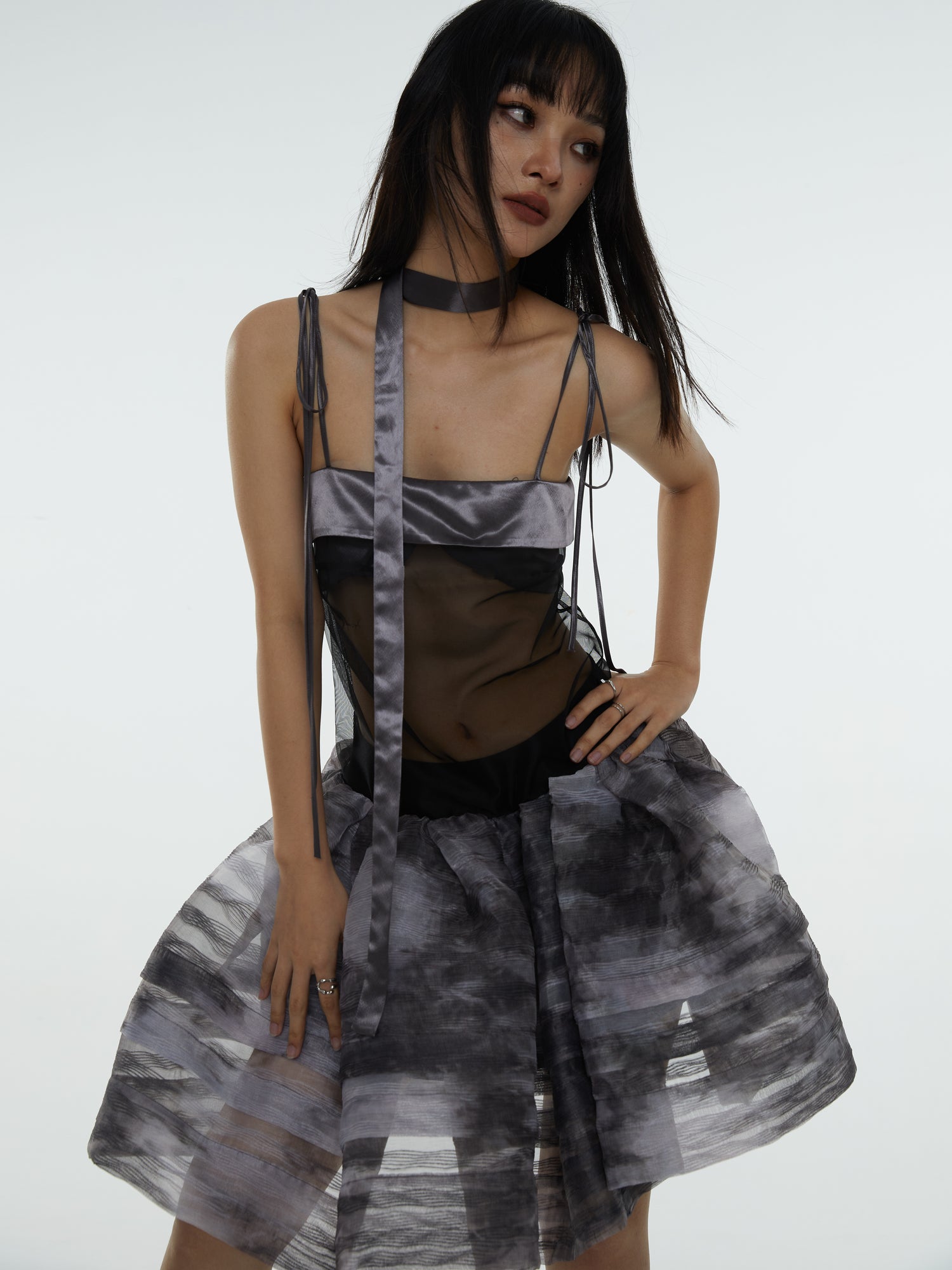 Mesh Stitching Tutu Slip Dress