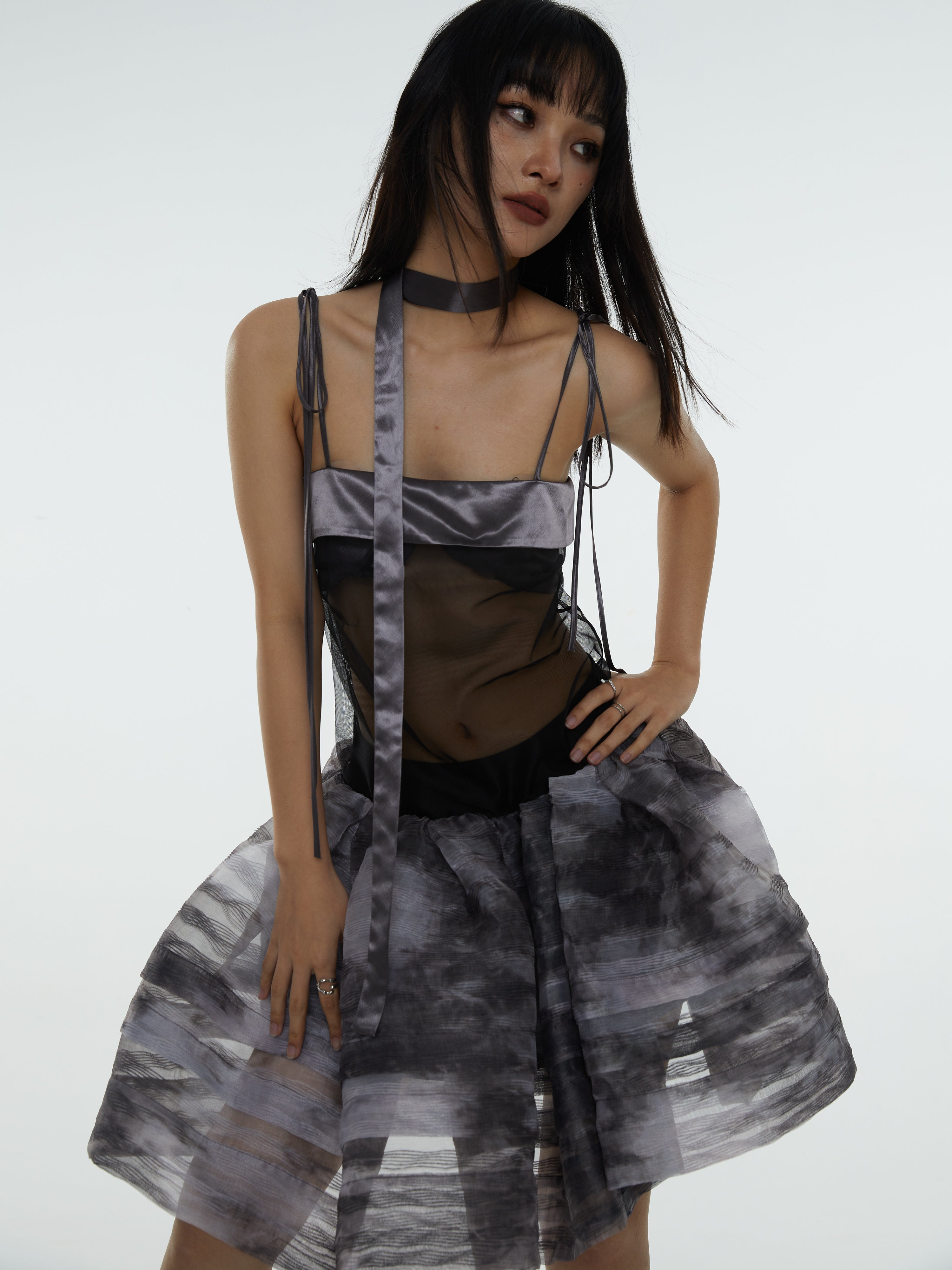 Mesh -Nähen -Tutu -Slip -Kleid