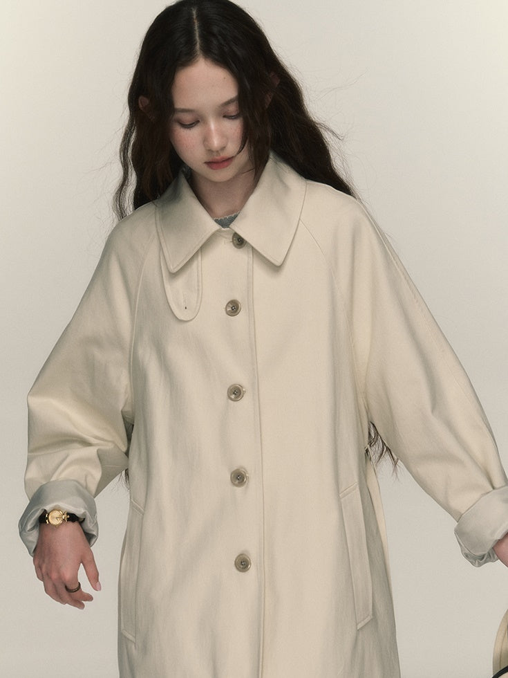 Single-breasted Loose Convertible Collar Coat