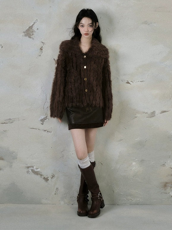 Imitation Mink Cardigan Jacket