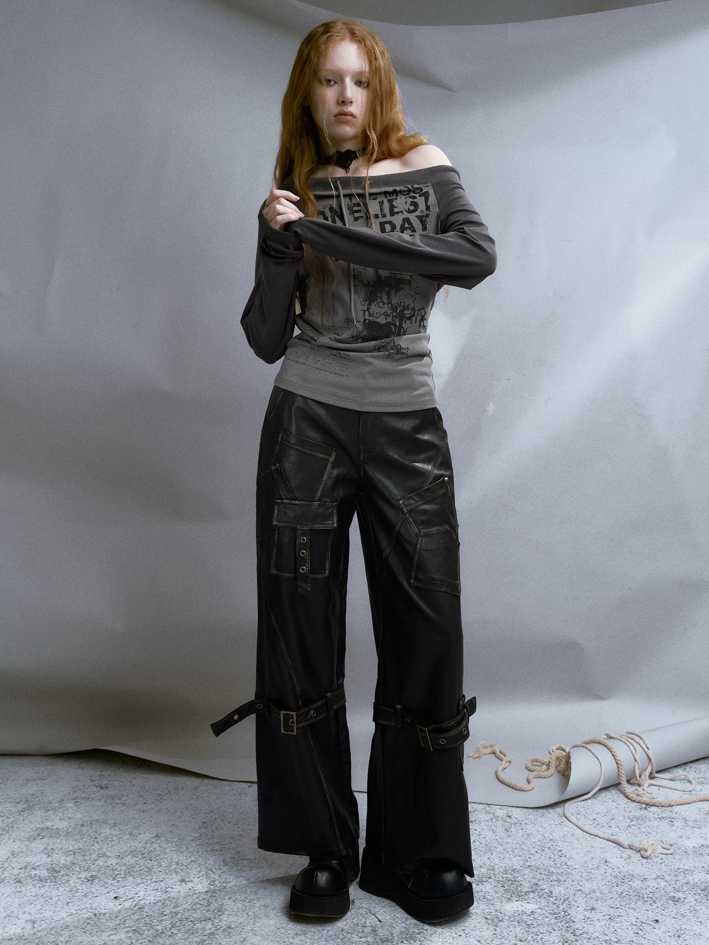 Deconstructed Street Punk Distressed Leather Pants