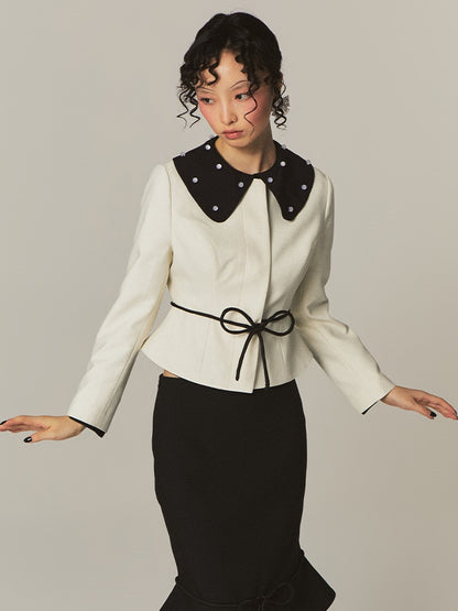 Doll Collar Shaping Bow Jacket