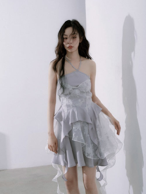 Lace Fungus Sling Top &amp; Irregular Frill Skirt