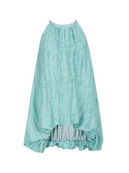 Hanging Neck Balloon Top &amp; Long Skirt