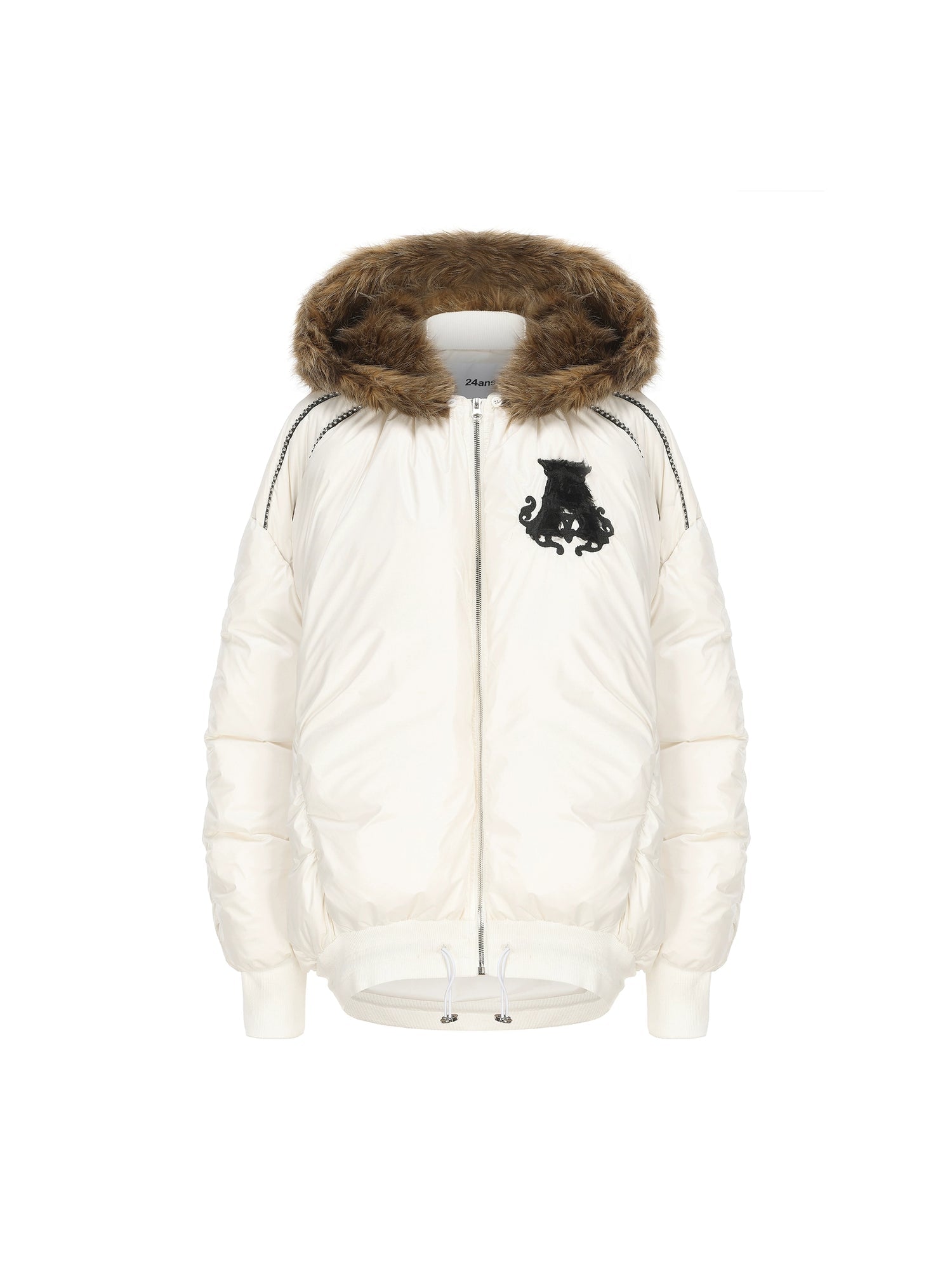 Large LOGO Fur Hooded Jacket