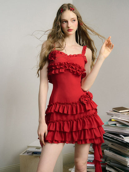 French Suspender Frill Dress