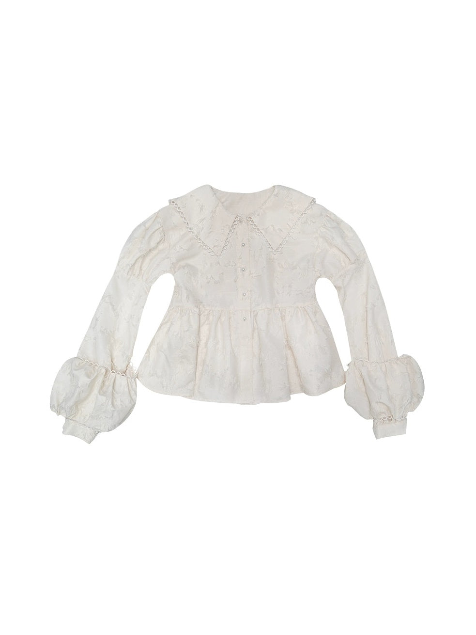 Loose Retro Lace Puff Long Sleeve Shirt