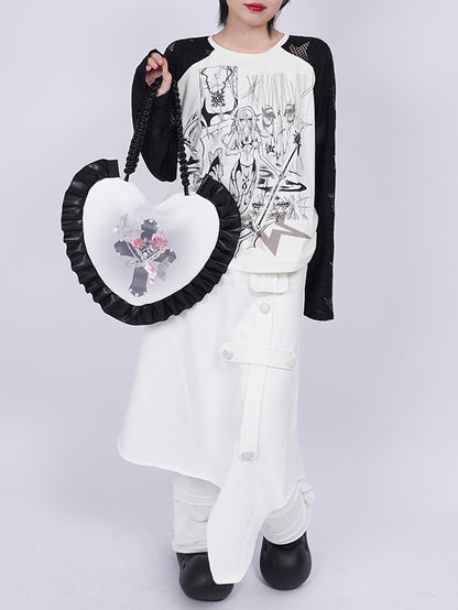 Frill Stitch Heart Armpit Bag