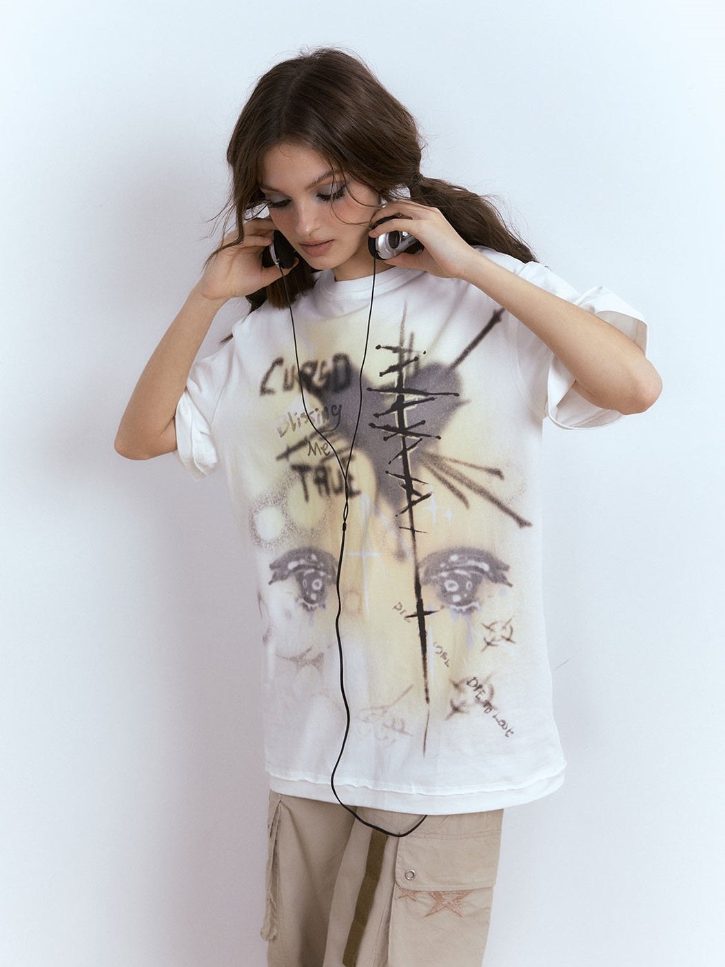 Printed Short-sleeved Slim &amp; Loose T-shirt