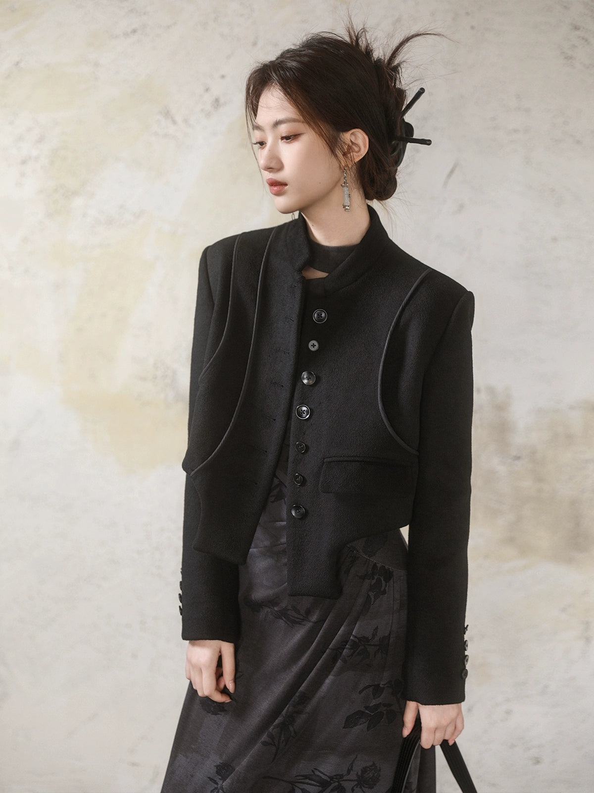 Chinese Style Woolen Short Jacket