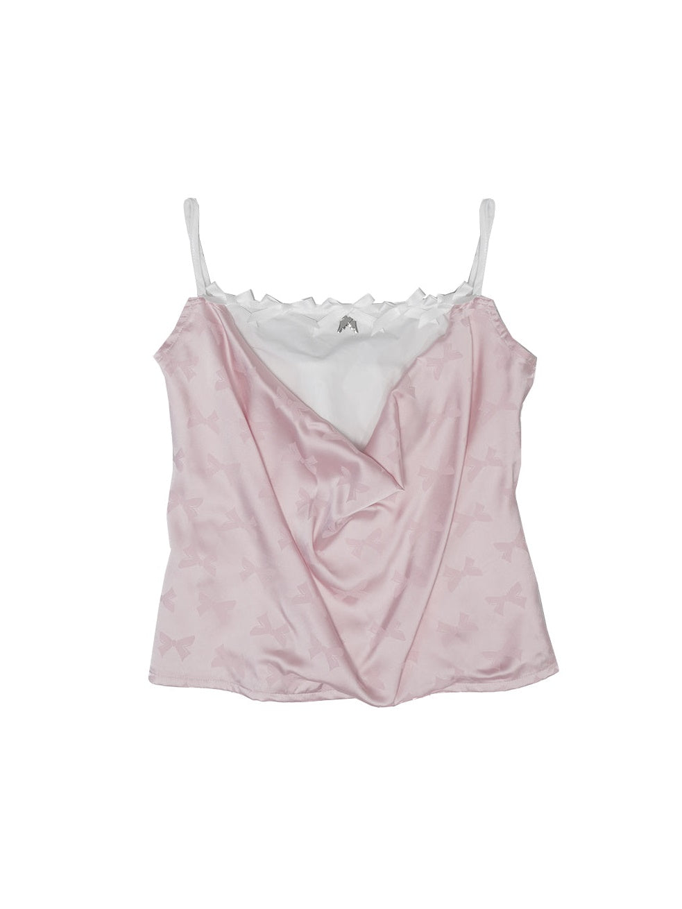 Fake Layered Back Lace-Up Camisole