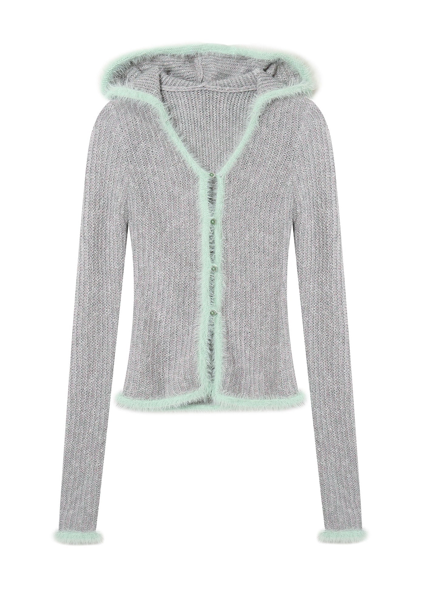 Hooded Slim Knitted Cardigan