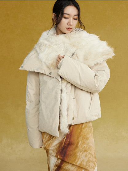 Detachable Fur Collar Short Down Jacket