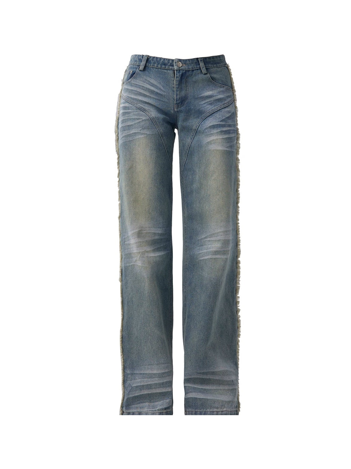 Distressed Washed Straight leg Low rise Jeans