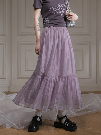 Transparent Flowing Gauze Skirt