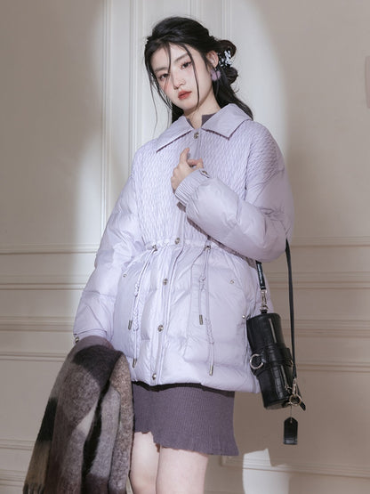 Stitch Design Drawstring Down Jacket