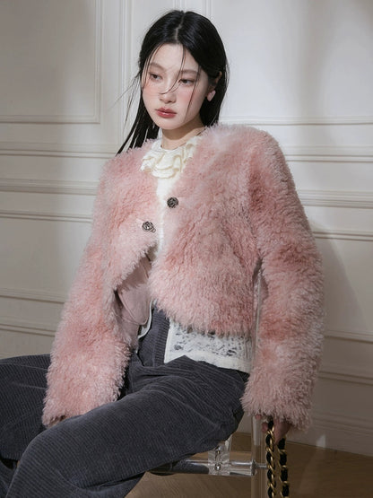 Smudged Eco-friendly Fur Jacket