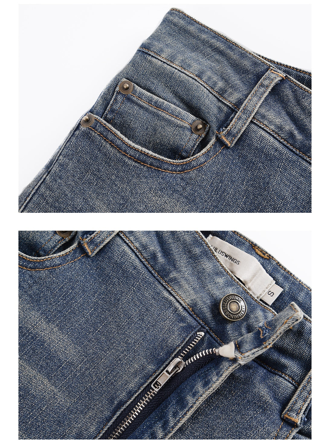 Slim Fit Elastic Flared Denim 바지