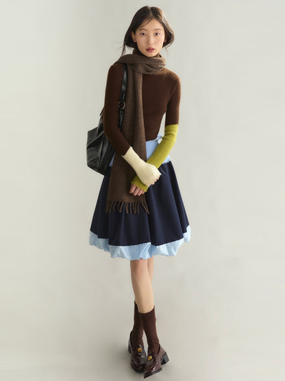 Multi-Color Nichi High-Neck Casual Knit