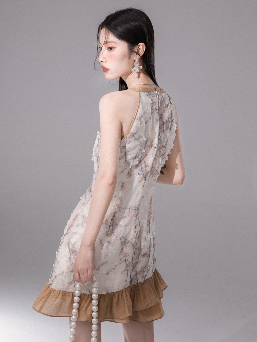 Sleeveless Frill New Chinese Dress