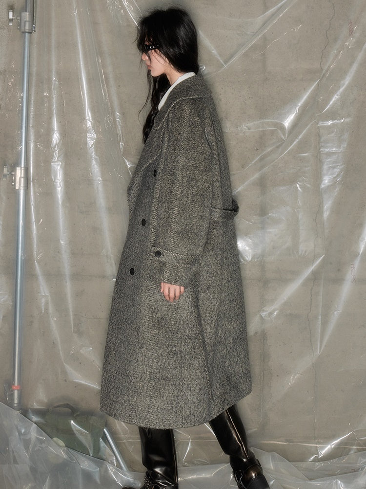 Loose Middle Length Belt Coat