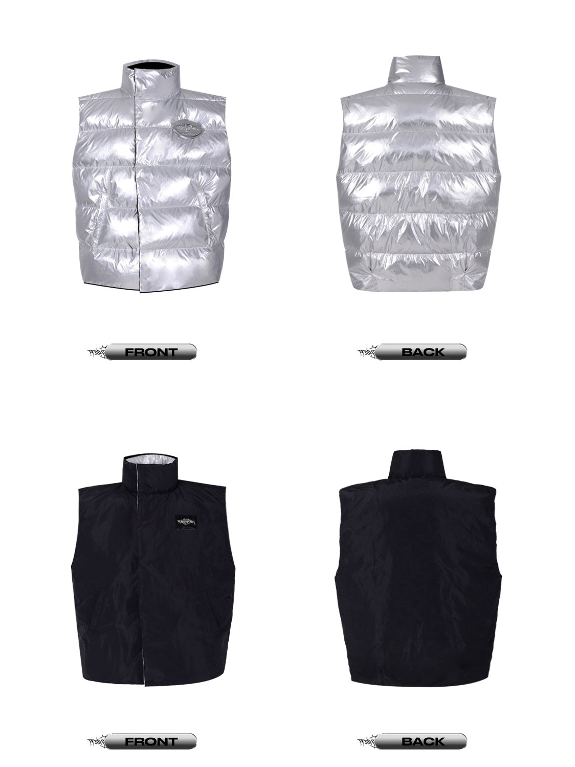 Reversible High-Neck Padded Vest