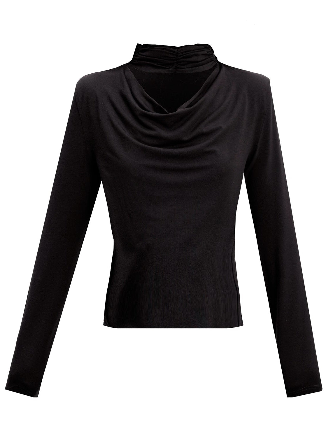 Swing Collar Choker Drape Knitted Bottoming Shirt