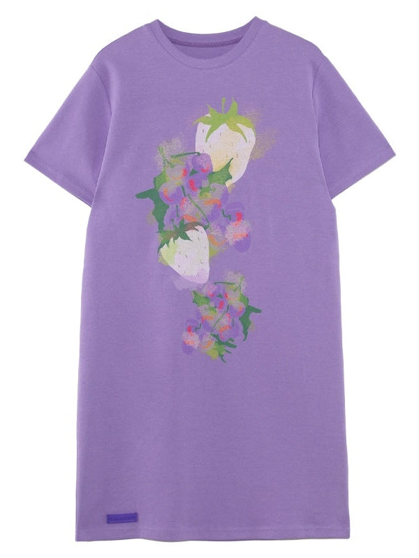 Strawberry Grape Spray-painted Loose T-shirt One-piece