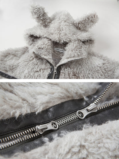 Rabbit Ears Eco-friendly Fur Jacket