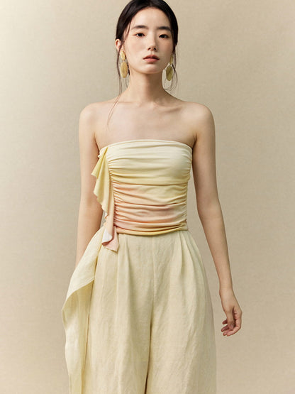 Gradation Drape Frill Inner Classy Tube-Top