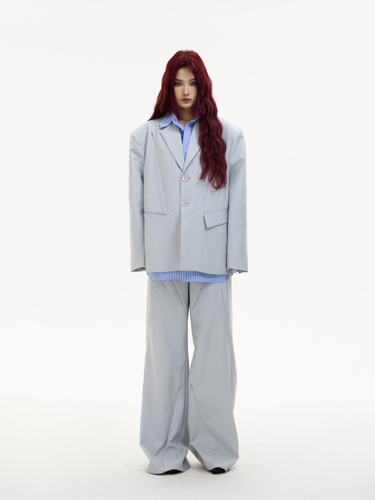 Hollow Flared Silhouette Wide-leg Pants &amp; Hollow Design Jacket