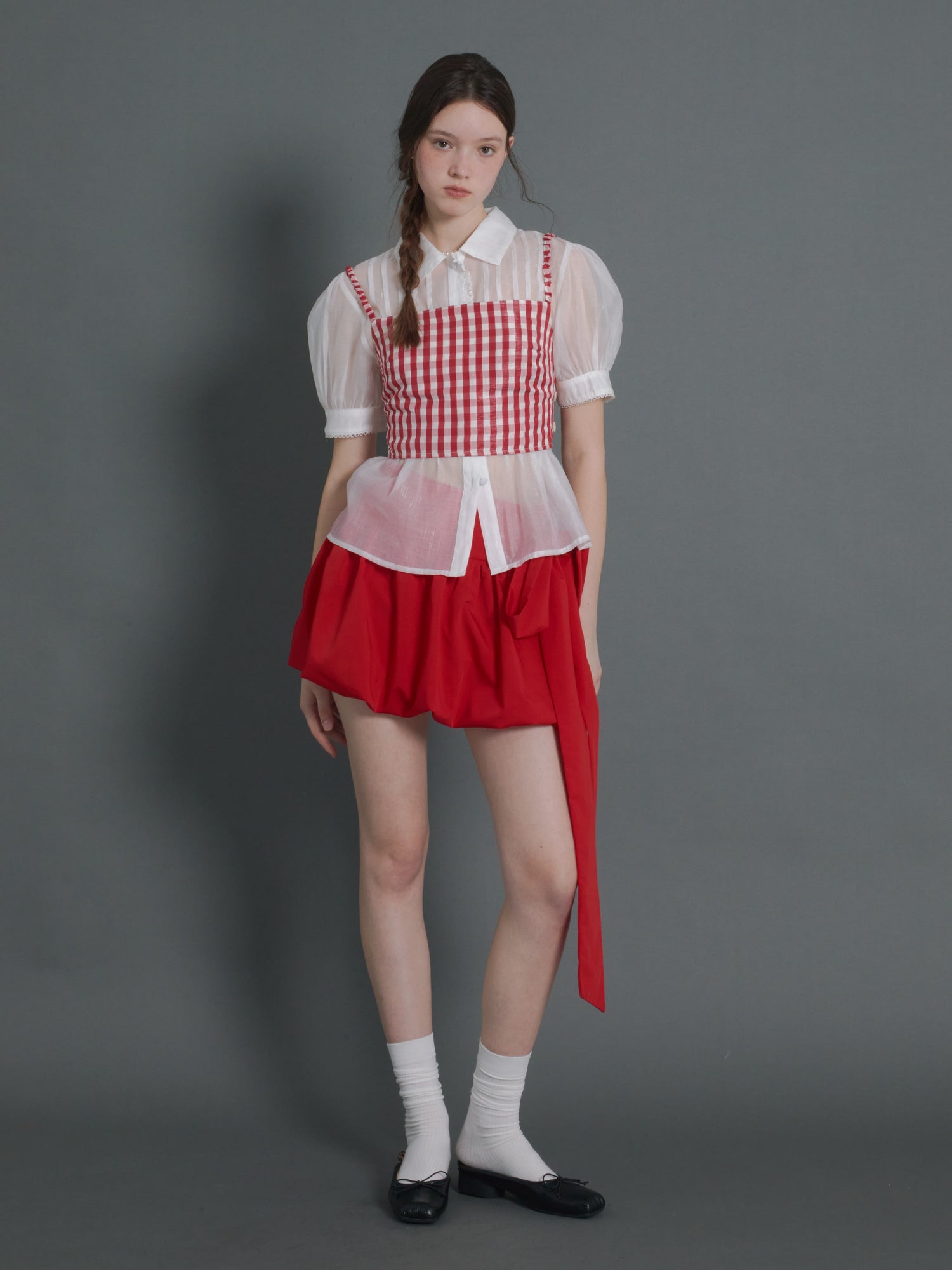 Big Ribbon Bud Short Skirt