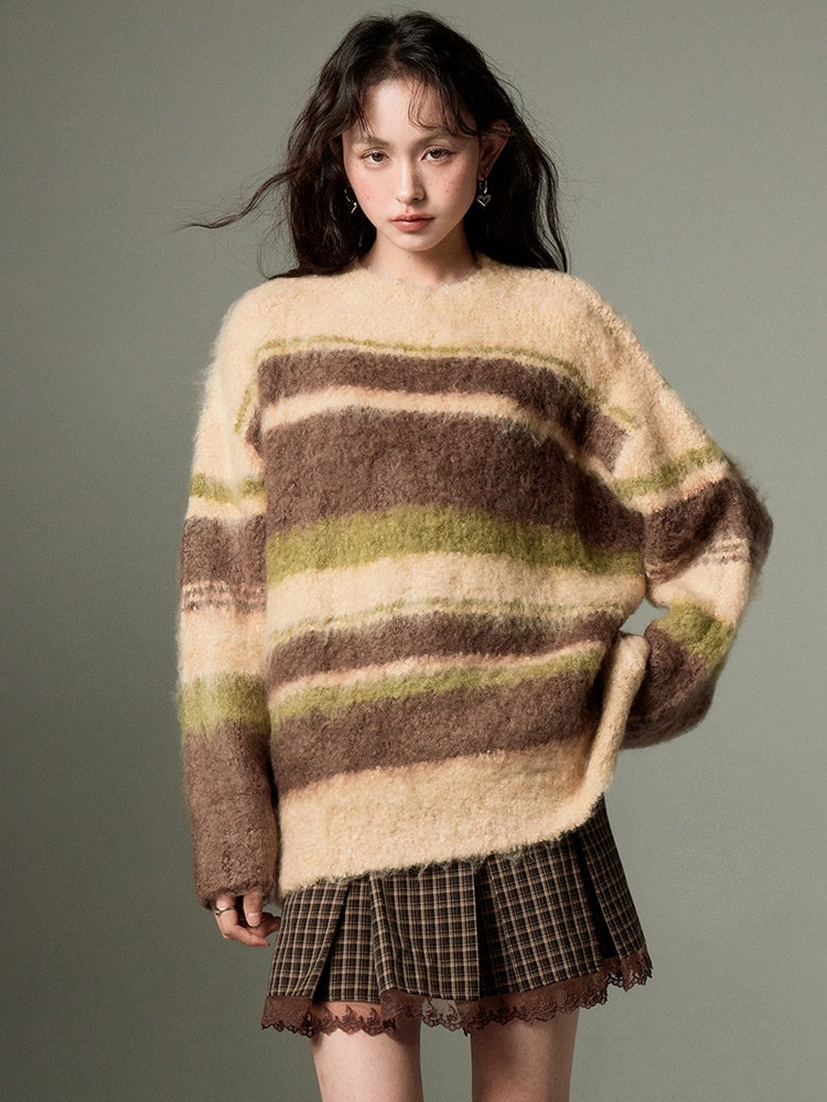 Border Soft And Waxy Loose Sweater