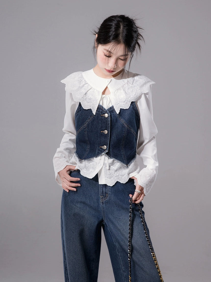 Denim Camisole Vest &amp; Jeans Setup