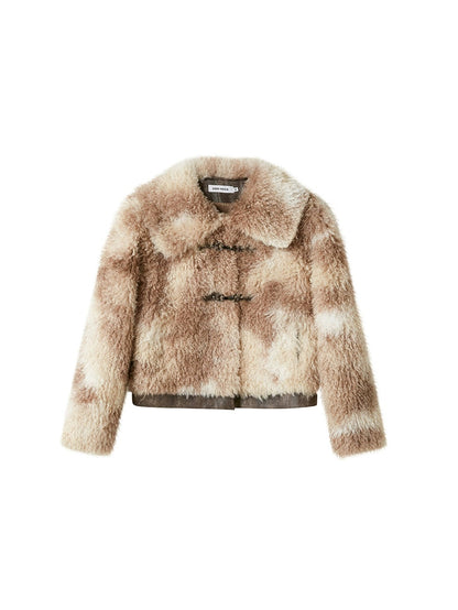 Smudged Color Fur Short Coat