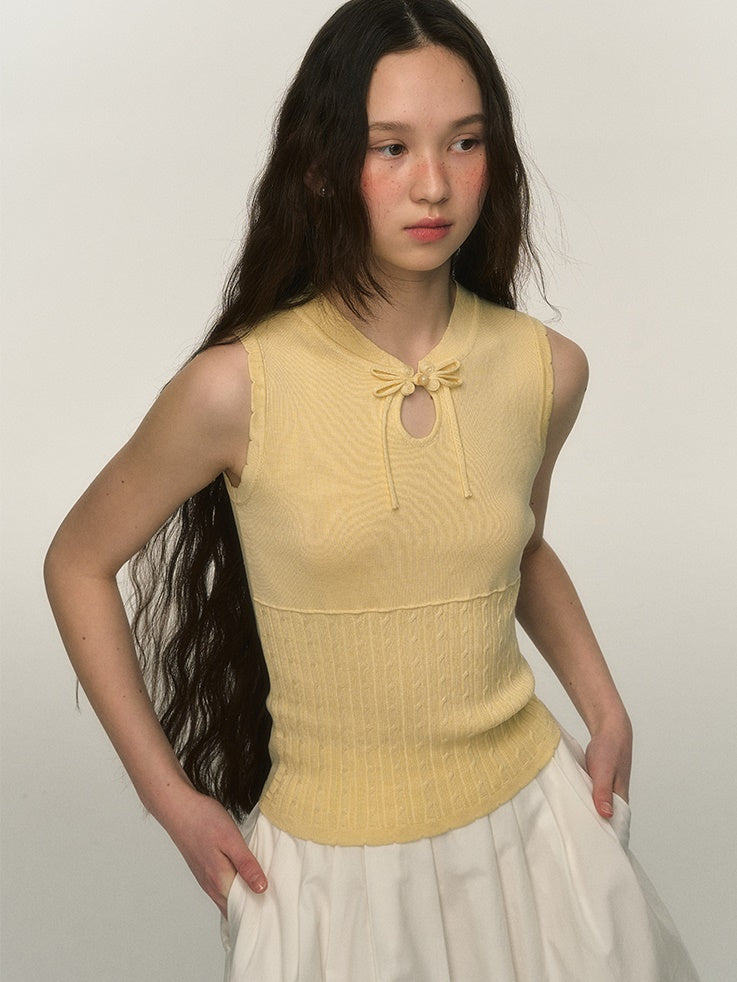 Chinese Button-down Knitted Vest