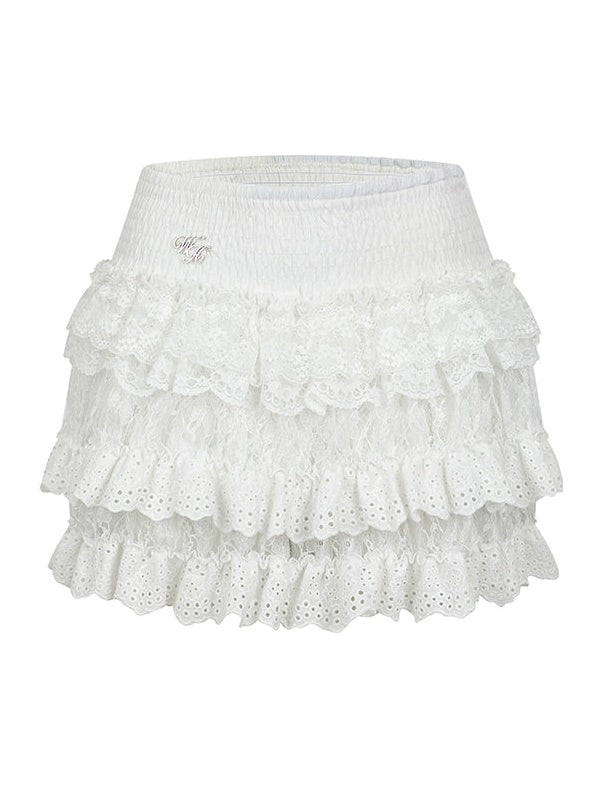 Lace Puffy Short Cake Jupe