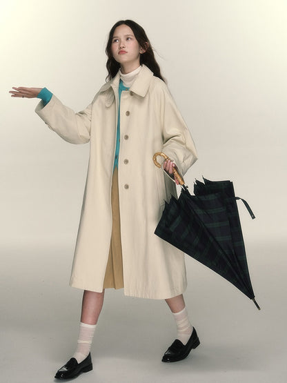 Single-breasted Loose Convertible Collar Coat