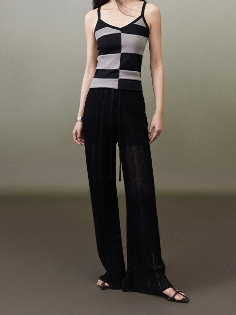 Straight Casual Knitted Wide-leg Pants