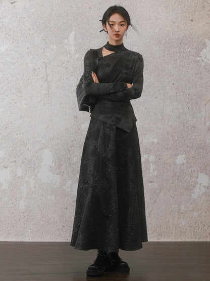 Niche Design Jacquard Long Skirt