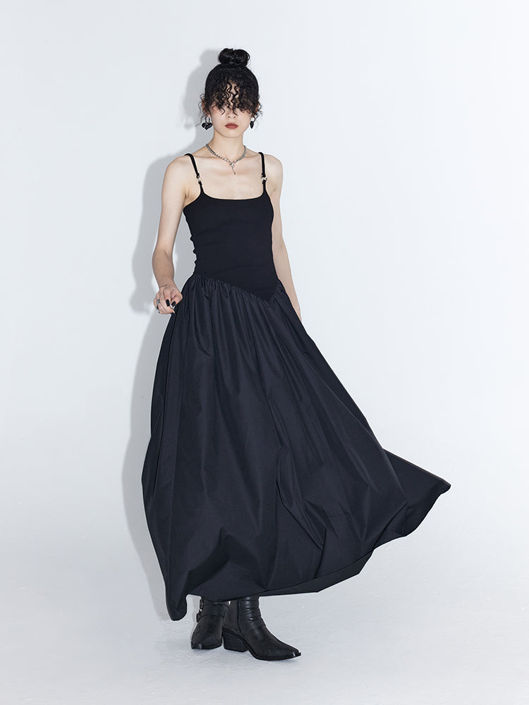 Stitching Sling Gather Dress