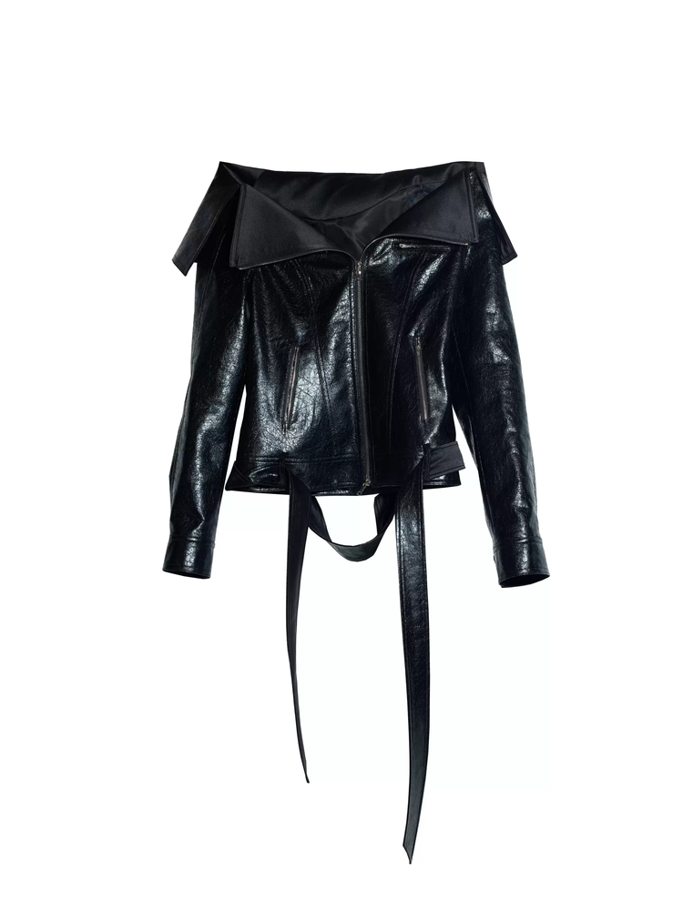 Leather Nichi Double-Zip Cool Tops