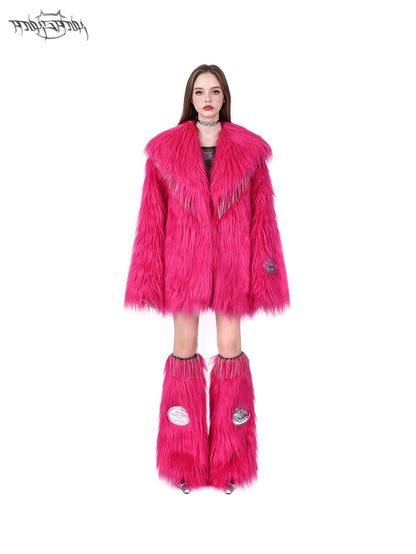 Eco-Friendly Long Hair Fur Jacket