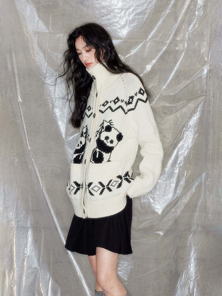 Fair Isle Lazy Panda Panda Tricot Cardigan