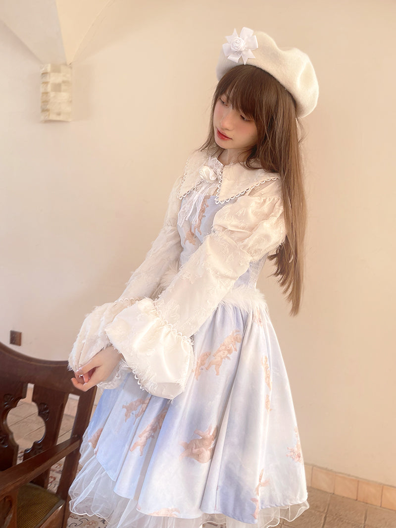 Loose Retro Lace Puff Long Sleeve Shirt