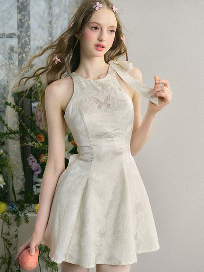 Butterflies Embroidered Hollow Jacquard Princess Dress